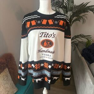 Tito’s Handmade Vodka Ugly Christmas Sweater XL Holiday Party Pullover